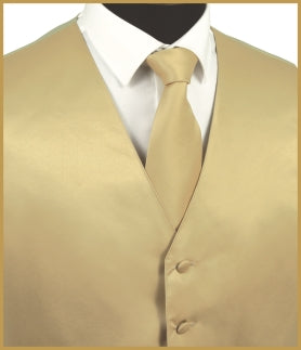 Solid Vest and Tie Sets - Light Peach