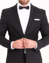 Load image into Gallery viewer, Black Slim Fit 2 Pc Suit