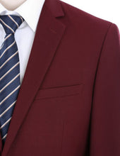 Load image into Gallery viewer, Burgundy Slim Fit 2 Pc Suit