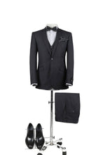 Load image into Gallery viewer, BUILD YOUR PACKAGE P-G: Charcoal Slim Fit Suit (Package Includes 2 Pc Suit, Shirt, Necktie or Bow Tie, Matching Pocket Square)