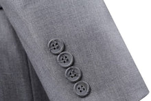 Load image into Gallery viewer, BUILD YOUR PACKAGE P-G: Light Grey Slim Fit Suit (Package Includes 2 Pc Suit, Shirt, Necktie or Bow Tie, Matching Pocket Square)