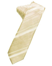 Load image into Gallery viewer, Pewter Striped Satin Skinny Necktie