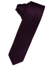 Load image into Gallery viewer, Silver Luxury Satin Skinny Necktie