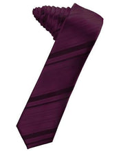 Load image into Gallery viewer, Blush Striped Satin Skinny Necktie