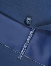 Load image into Gallery viewer, BUILD YOUR PACKAGE: Blue Stretch Trim Fit Suit (Package Includes 2 Pc Suit, Shirt, Necktie or Bow Tie, Matching Pocket Square, & Shoes)