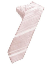 Load image into Gallery viewer, Blush Striped Satin Skinny Necktie