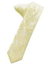 Load image into Gallery viewer, Golden Tapestry Satin Skinny Necktie