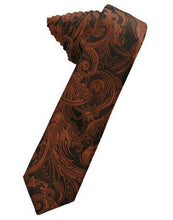 Load image into Gallery viewer, Jade Tapestry Satin Skinny Necktie