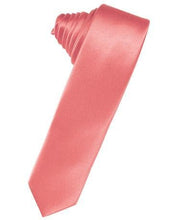 Load image into Gallery viewer, Silver Luxury Satin Skinny Necktie