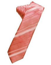 Load image into Gallery viewer, Pewter Striped Satin Skinny Necktie