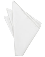 Load image into Gallery viewer, Pure White Herringbone Pocket Square