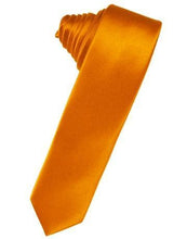 Load image into Gallery viewer, Apricot Luxury Satin Skinny Necktie
