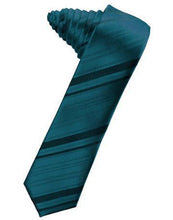 Load image into Gallery viewer, Jade Striped Satin Skinny Necktie