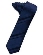 Load image into Gallery viewer, Jade Striped Satin Skinny Necktie