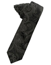 Load image into Gallery viewer, Fuschia Tapestry Satin Skinny Necktie