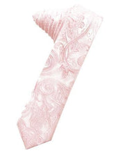 Load image into Gallery viewer, Fuschia Tapestry Satin Skinny Necktie