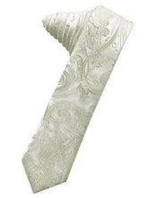 Load image into Gallery viewer, Sage Tapestry Satin Skinny Necktie