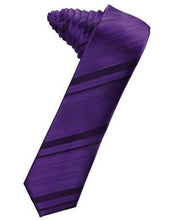Load image into Gallery viewer, Black Striped Satin Skinny Necktie