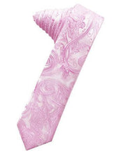 Load image into Gallery viewer, Jade Tapestry Satin Skinny Necktie