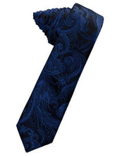 Load image into Gallery viewer, Fuschia Tapestry Satin Skinny Necktie