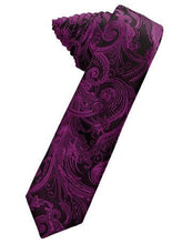Load image into Gallery viewer, Golden Tapestry Satin Skinny Necktie
