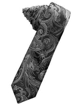 Load image into Gallery viewer, Holly Tapestry Satin Skinny Necktie