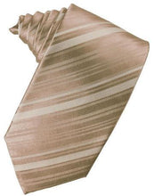 Load image into Gallery viewer, Peach Striped Satin Necktie