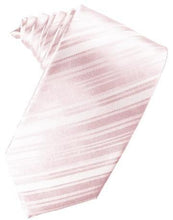 Load image into Gallery viewer, Pink Striped Satin Necktie