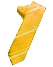 Load image into Gallery viewer, Pewter Striped Satin Skinny Necktie