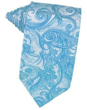 Load image into Gallery viewer, Turquoise Tapestry Satin Necktie
