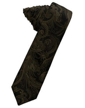 Load image into Gallery viewer, Sage Tapestry Satin Skinny Necktie