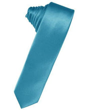Load image into Gallery viewer, Silver Luxury Satin Skinny Necktie
