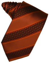 Load image into Gallery viewer, Cinnamon Venetian Pin Dot Striped Necktie