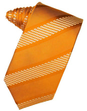 Load image into Gallery viewer, Harvest Maize Venetian Pin Dot Striped Necktie
