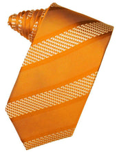 Load image into Gallery viewer, Coral Venetian Pin Dot Striped Necktie