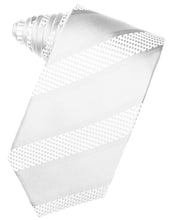Load image into Gallery viewer, Asphalt Venetian Pin Dot Striped Necktie