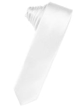 Load image into Gallery viewer, Ivory Luxury Satin Skinny Necktie