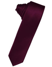Load image into Gallery viewer, Fuschia Luxury Satin Skinny Necktie
