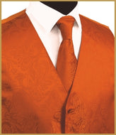 Paisley Vest and Tie Sets - Burnt Orange