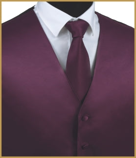 mens burgundy vest and tie