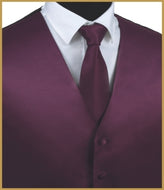 Solid Vest and Tie Sets - Amethyst