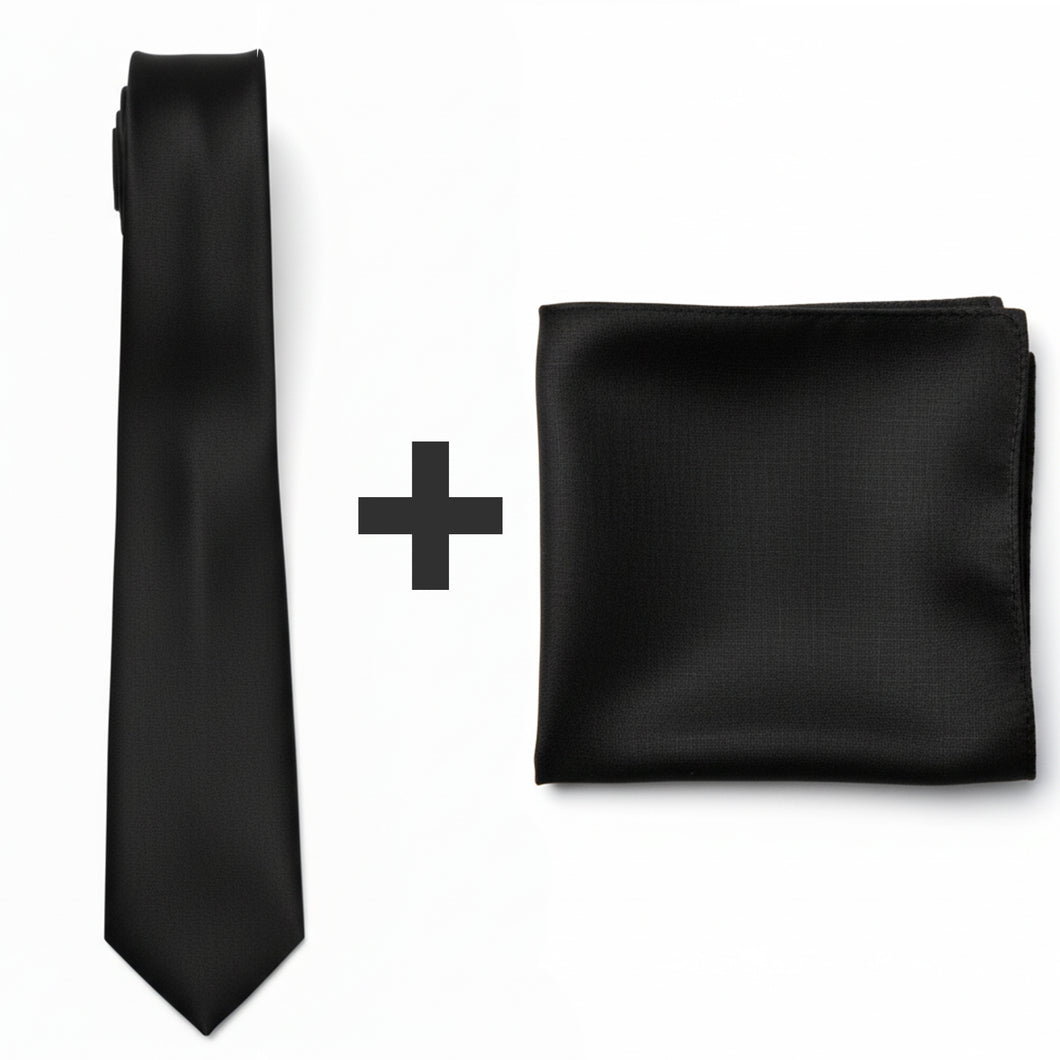 Promo Necktie + Matching Pocket Square - Polyester