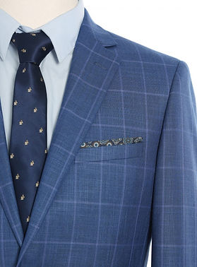 Blue Check Slim Suit Style: STR2022 - 2 Piece Suit