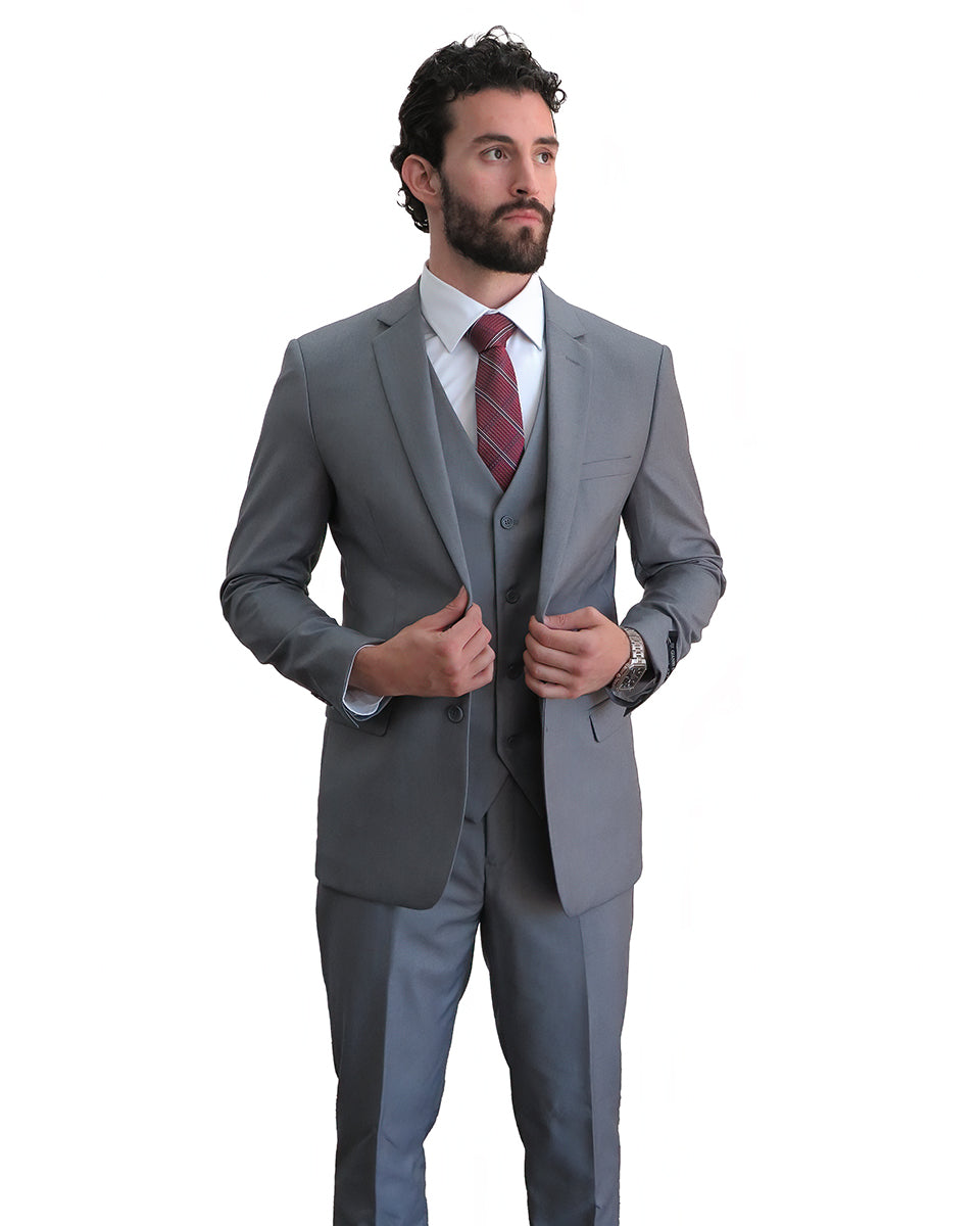 Gianni 4030 Grey - Modern 3 Piece Suit