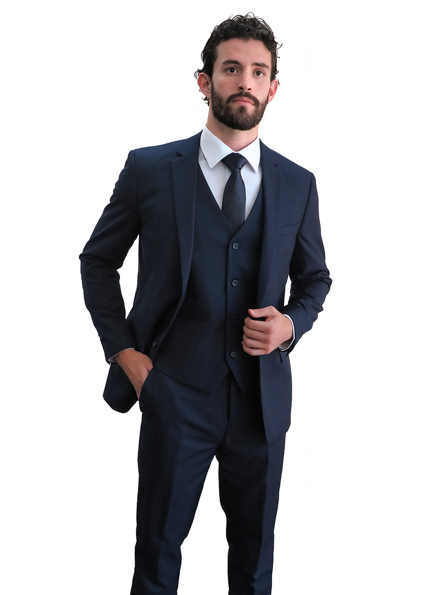 Gianni 4030 Navy - Modern 3 Piece Suit