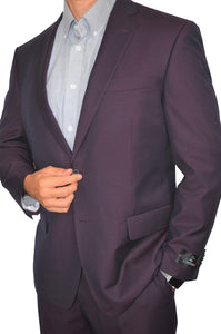 Burgundy Modern Slim Fit 2 Piece Suit - 7501