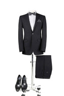 BUILD YOUR PACKAGE: Black Suit (Package Includes 2 Pc Suit, Shirt, Necktie or Bow Tie)
