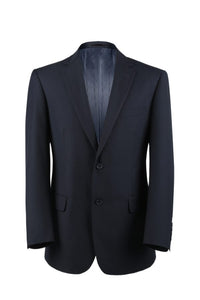 BUILD YOUR PACKAGE: Navy Slim Fit Suit (Package Includes 2 Pc Suit, Shirt, Necktie or Bow Tie & Matching Pocket Square)