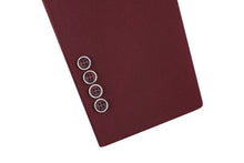 Load image into Gallery viewer, PREMIUM BUILD YOUR PACKAGE: Burgundy Slim Fit Suit (Package Includes 2 Pc Suit, Shirt, Necktie or Bow Tie, Matching Pocket Square)
