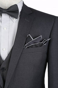 BUILD YOUR PACKAGE P-G: Charcoal Slim Fit Suit (Package Includes 2 Pc Suit, Shirt, Necktie or Bow Tie, Matching Pocket Square)
